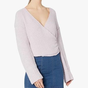 FREE PEOPLE | Purple Lavender Wrap V-Neck Sweater A16